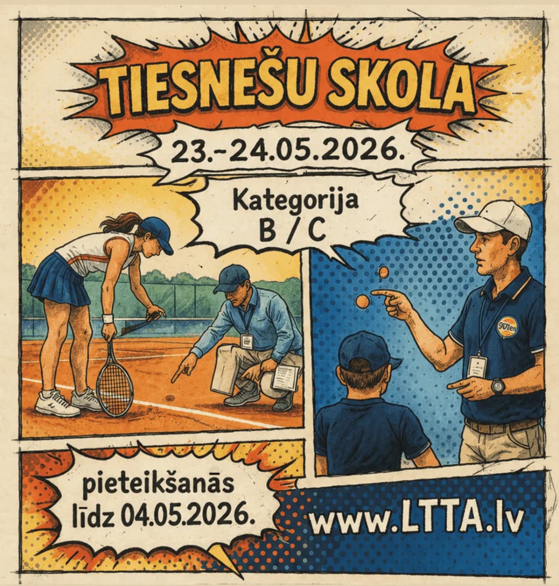 Latvijas tenisa tiesnešu apvienība (LTTA) rīko nacionālo tiesnešu skolu (NTS)
